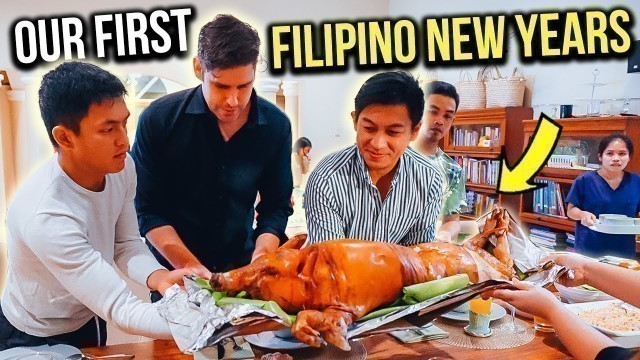 'NEW YEARS EVE with our FILIPINO friends - they let me cut the LECHON!'