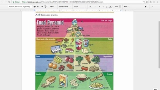 '1.1 Vocabulary Food Pyramid'