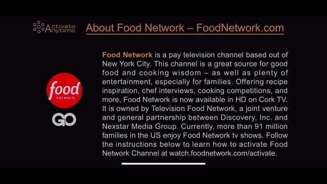 'How to activate food network channel'