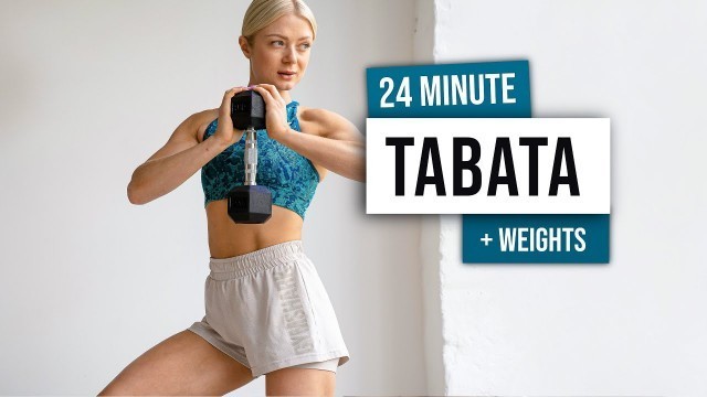 '24 MIN FULL BODY KILLER TABATA Workout with weights - No Repeat, Home Workout with TABATA SONGS'