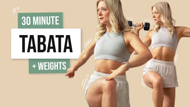 '30 MIN TABATA HIIT with Weights - Full Body Strength and Killer Cardio Workout - No Repeat'