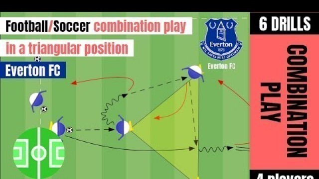 'Football/Soccer combination play in a triangular position | training drills inspired by Everton FC'