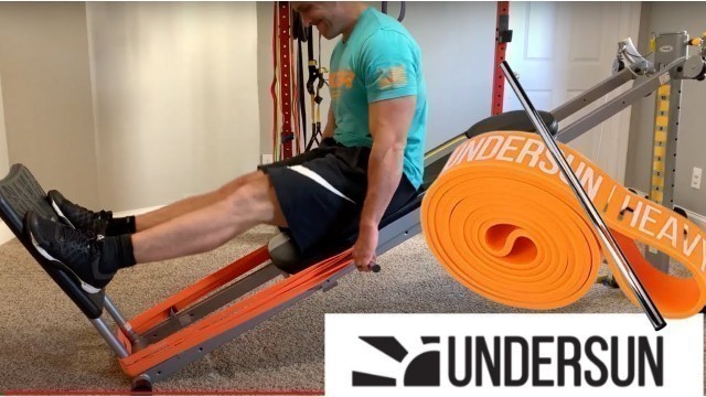 'Total Gym Lower Body Workout using Weight Bar Attachment Undersun Resistance Bands'