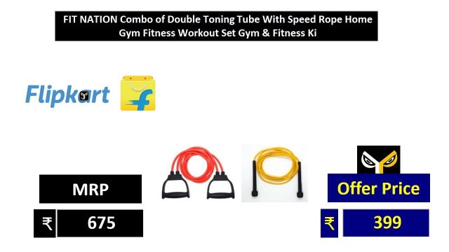 'FIT NATION Combo of Double Toning Tube With Speed Rope Home Gym Fitness Workout Set Gym & Fitness Ki'