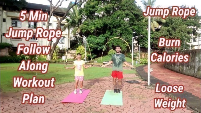 '5 Mins Jump Rope Workout Videos, Only Skipping, Follow Along, Burn Callories, Loose Weight 1'