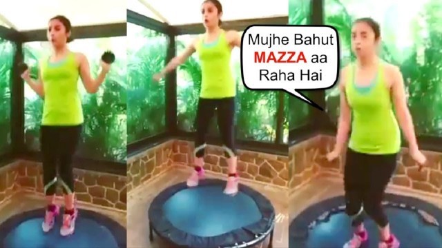 'Alia Bhatt Jumping On Trampoline To Lose Fats | New Workout Video'