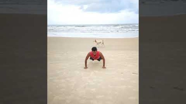 'beach fitness #pushups #beach'