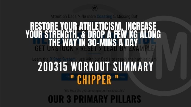 '200315 #EVERYDAMNDAY WORKOUT - CHIPPER'