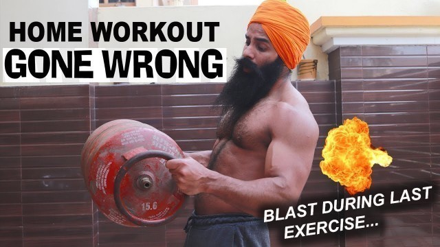 'FULL BODY HOME WORKOUT WITH CYLINDER GONE WRONG'