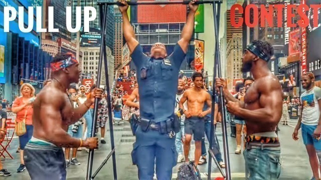 'Street workout | @Broly Gainz challenge New Yorkers to a pull up contest in time square'